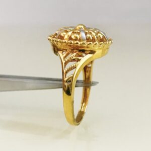 18 Kt Real Solid Yellow Gold Engagement Finger Women'S Ring Size 6-10