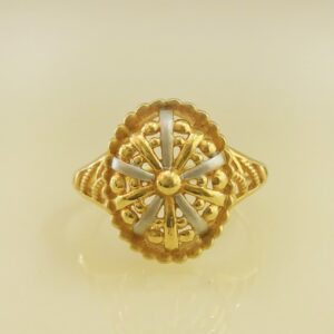 18 Kt Real Solid Yellow Gold Engagement Finger Women'S Ring Size 6-10