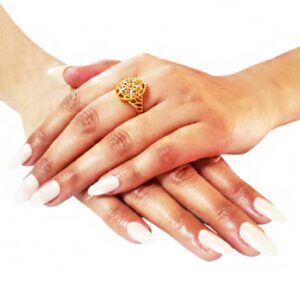 18 Kt Real Solid Yellow Gold Engagement Finger Women'S Ring Size 6-10