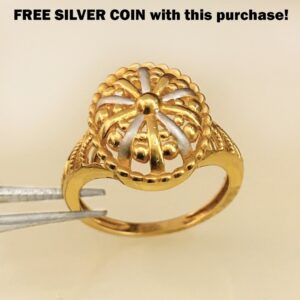 18 Kt Real Solid Yellow Gold Engagement Finger Women'S Ring Size 6-10