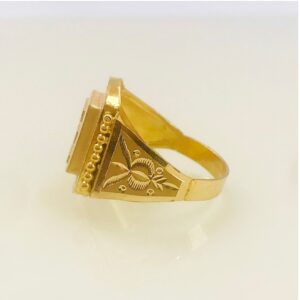 GOLD Initial Letter E Custom Men's Ring 18 Kt Yellow Gold  All Sizes