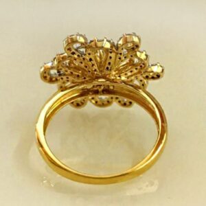 22 Kt Yellow Gold CZ Engagement Women'S Finger Ring 7.250 Gms Size 6-9