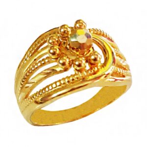 22 Kt   Yellow Gold Engagement Women'S Ring 6.870 Grams Size 6,7,7.5,8