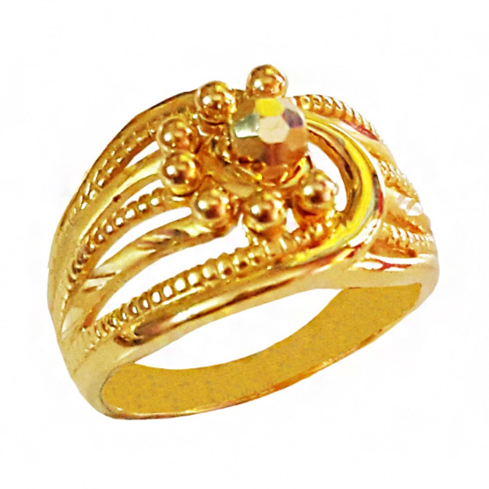 22 Kt   Yellow Gold Engagement Women'S Ring 6.870 Grams Size 6,7,7.5,8