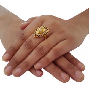 22 Kt   Yellow Gold Engagement Wedding Women'S Ring 7.090 g Size 6-8