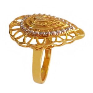 22 Kt   Yellow Gold Engagement Wedding Women'S Ring 7.090 g Size 6-8