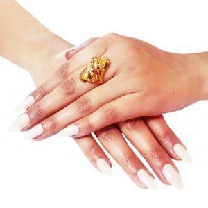 22 Kt   Yellow Gold Engagement Wedding Women'S Finger Ring 7.100 Grams