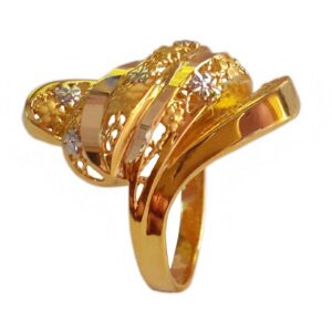 22 Kt   Yellow Gold Engagement Wedding Women'S Finger Ring 7.100 Grams