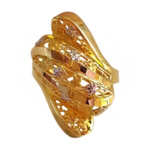 22 Kt   Yellow Gold Engagement Wedding Women'S Finger Ring 7.100 Grams