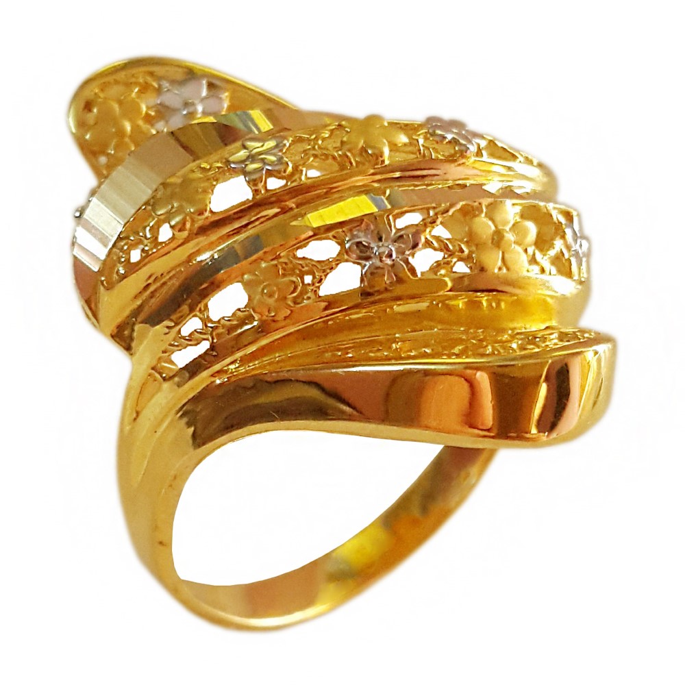 22 Kt   Yellow Gold Engagement Wedding Women'S Finger Ring 7.100 Grams