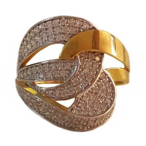 18 Kt  Solid Yellow Gold Engagement Wedding Cubic Zircon Ring Size 6-9