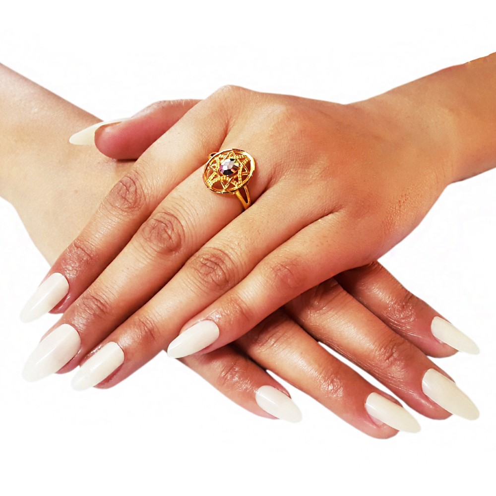 18 Kt Yellow Gold Bridal Engagement Wedding Women'S Ring Size L N O P - Image 4