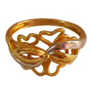 18 Kt Real Solid Yellow Gold Engagement Wedding Women'S Ring Size 6-10