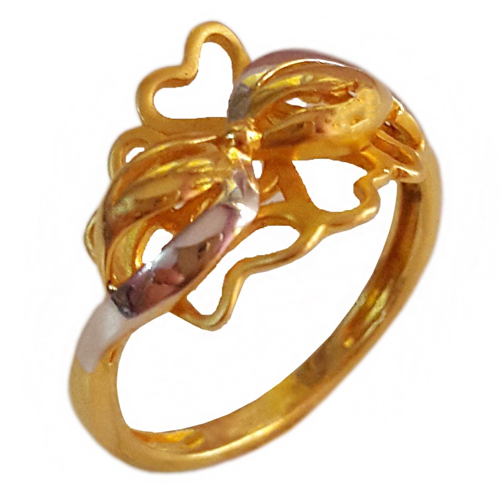 18 Kt Real Solid Yellow Gold Engagement Wedding Women'S Ring Size 6-10