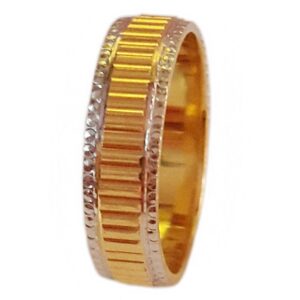 18 Kt   Yellow Gold Engagement Ring Wide 5 MM Wedding Band Size 7.5