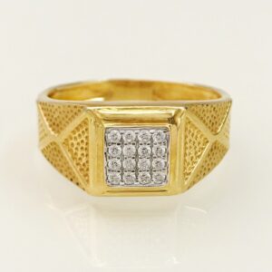 18 Kt  Solid Yellow Gold Engagement Wedding Men's Ring CZ Size 7-11