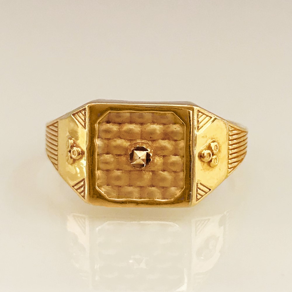 18 Kt Real Solid Yellow Gold Men's Engagement Wedding Ring Size 7-12 - Image 3