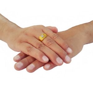 Fine Jewelry 18 Kt   Yellow Gold CZ Engagement Men's Ring Size 7-10