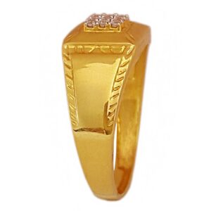 Fine Jewelry 18 Kt   Yellow Gold CZ Engagement Men's Ring Size 7-10