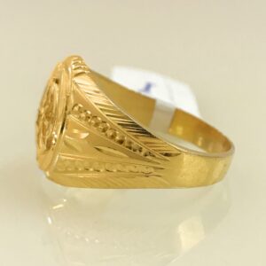18 Kt Stamped Fine Real Solid Yellow Gold Signet Men'S Ring Size 7-12