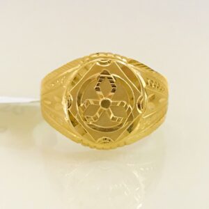 18 Kt Stamped Fine Real Solid Yellow Gold Signet Men'S Ring Size 7-12