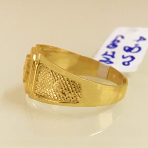18 Kt Stamped Fine   Yellow Gold Signet Nautical Men'S Ring Size 8-10