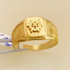 18 Kt Stamped Fine   Yellow Gold Signet Nautical Men'S Ring Size 8-10