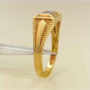 18 Kt  Solid Yellow Gold Engagement Wedding Wear Men's Ring Size 7-11