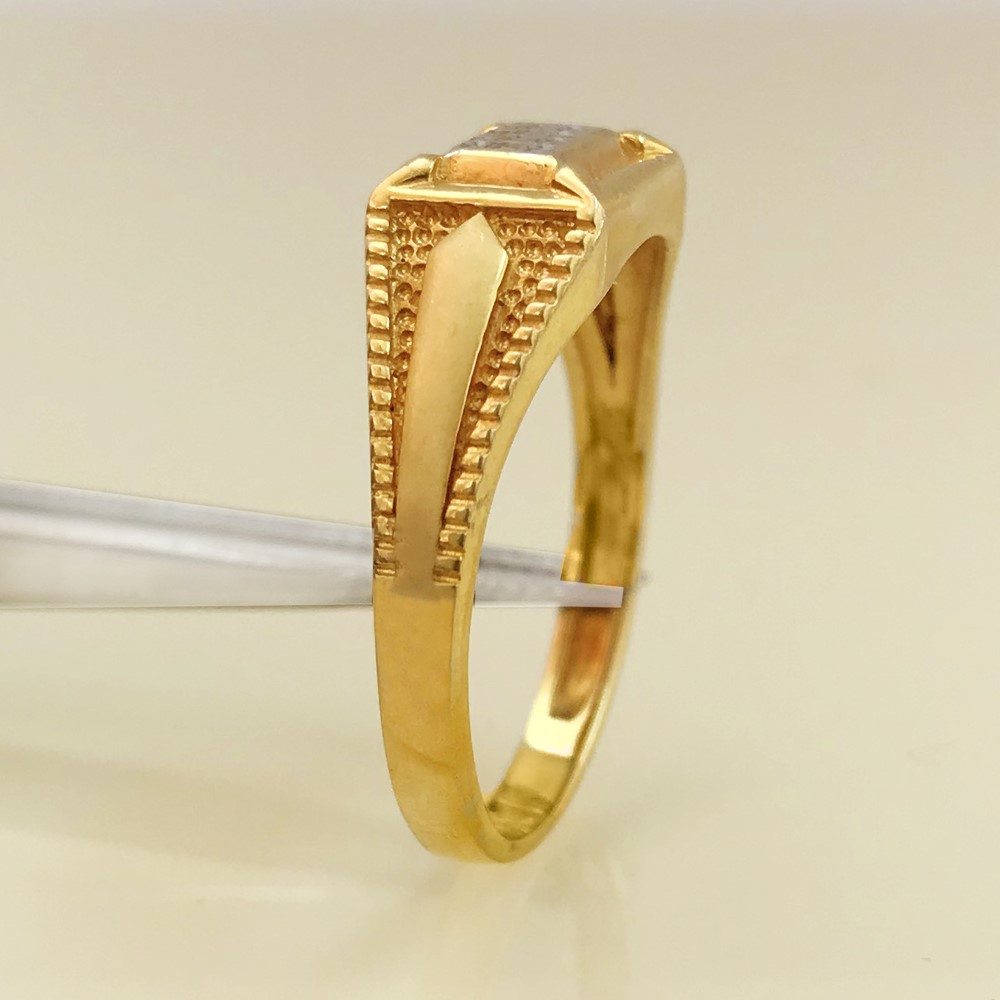 18 Kt Solid Yellow Gold Engagement Wedding Wear Men's Ring Size 7-11 - Image 3