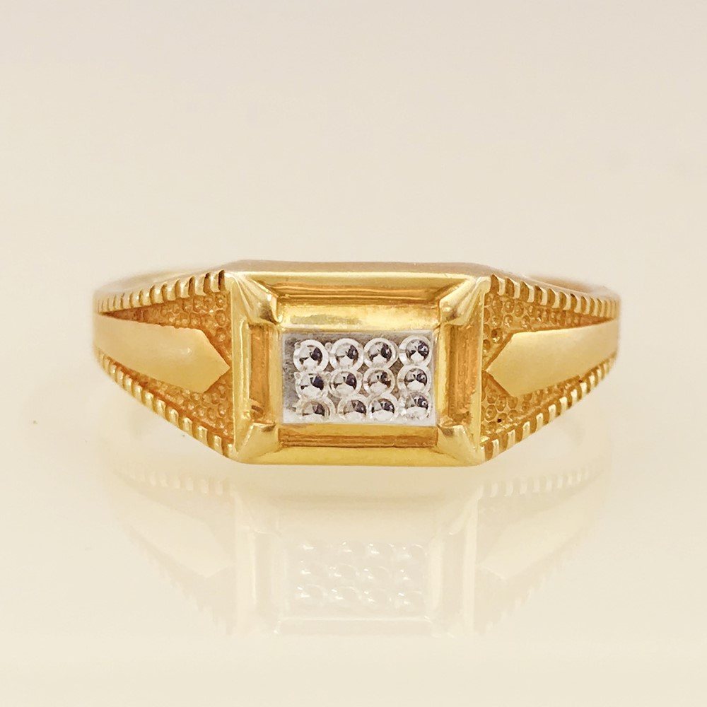 18 Kt Solid Yellow Gold Engagement Wedding Wear Men's Ring Size 7-11 - Image 2
