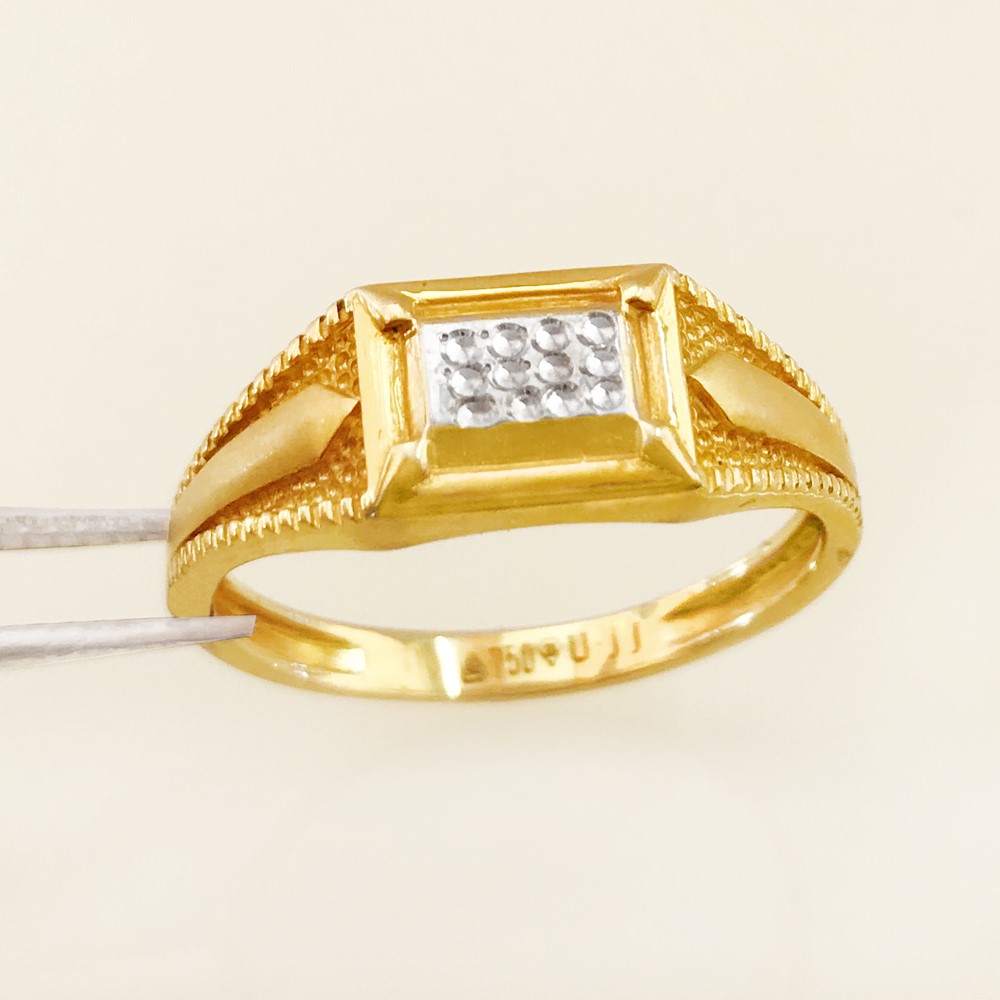 18 Kt  Solid Yellow Gold Engagement Wedding Wear Men's Ring Size 7-11