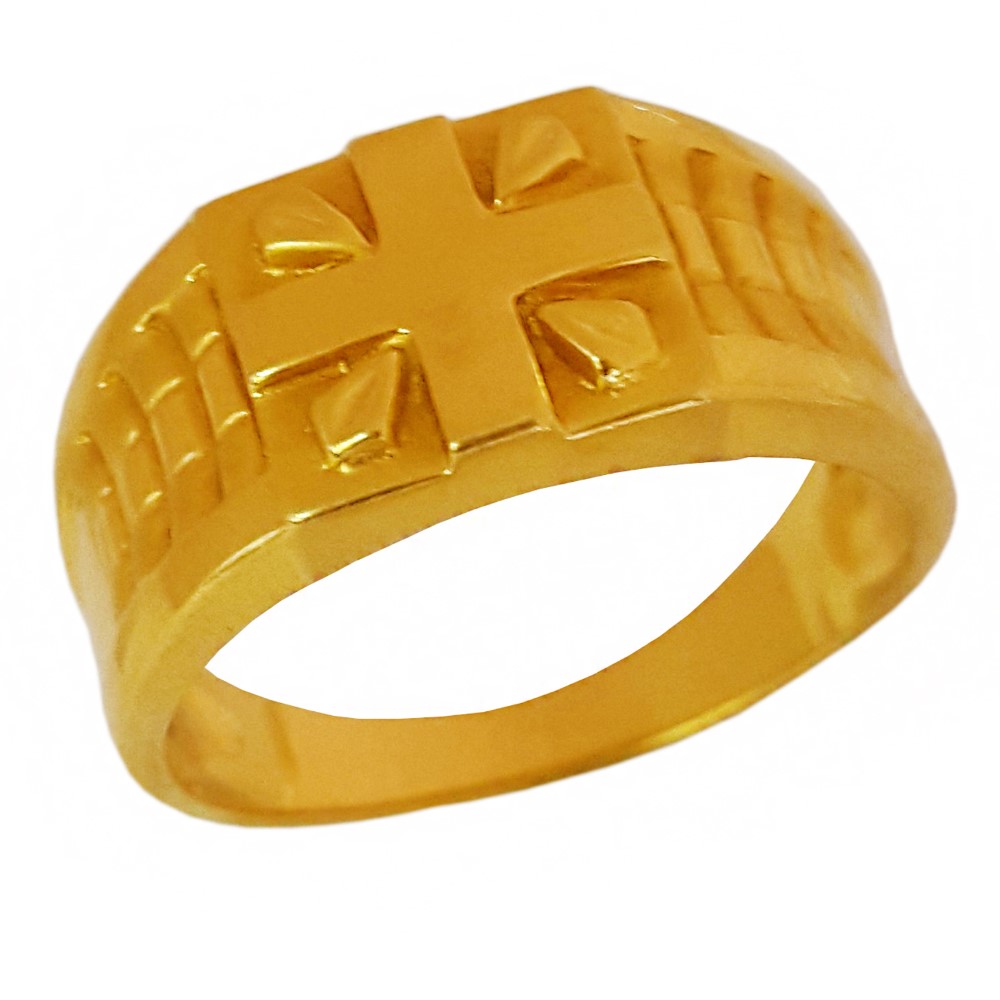 18 Kt   Yellow Gold Engagement Wedding Men's Finger Ring Size 7-10