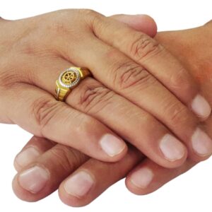 18 Kt Real Solid Yellow Gold Engagement Wedding Men's Ring Size 7-12