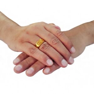 22 Kt  Yellow Gold Engagement Wedding Dainty Jewelry Men'S Finger Ring