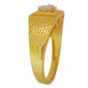 18 Kt   Yellow Gold Engagement Wedding Men'S Finger Ring Size 7-10