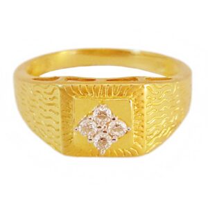 18 Kt   Yellow Gold Engagement Wedding Men'S Finger Ring Size 7-10