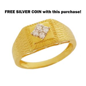 18 Kt   Yellow Gold Engagement Wedding Men'S Finger Ring Size 7-10