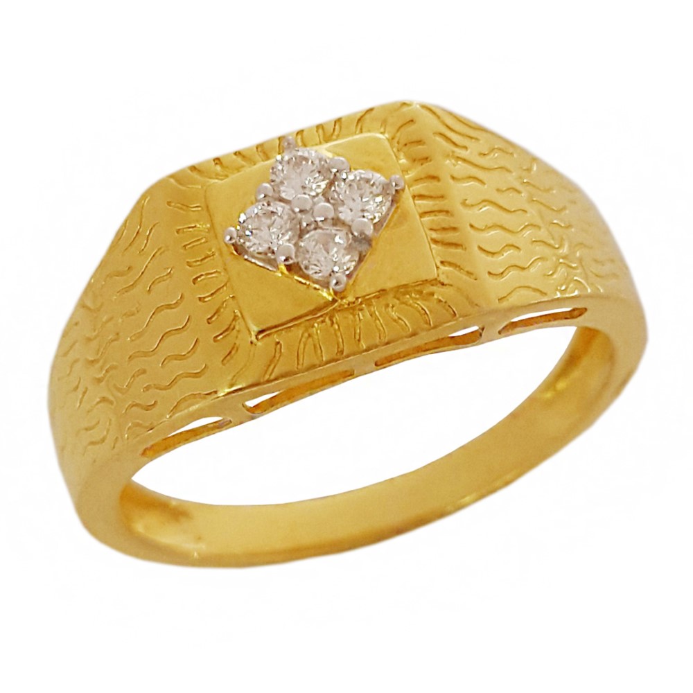 18 Kt   Yellow Gold Engagement Wedding Men'S Finger Ring Size 7-10