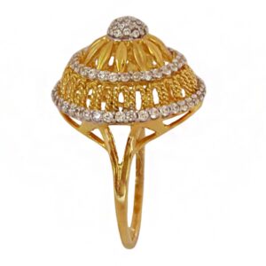 18 Kt   Yellow Gold Engagement Bridal Ring Cubic Zirconia Size 6-9