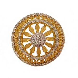 18 Kt   Yellow Gold Engagement Bridal Ring Cubic Zirconia Size 6-9