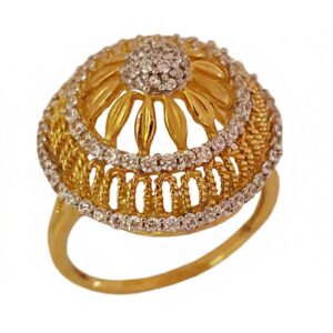 18 Kt   Yellow Gold Engagement Bridal Ring Cubic Zirconia Size 6-9