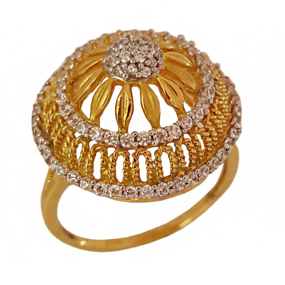 18 Kt   Yellow Gold Engagement Bridal Ring Cubic Zirconia Size 6-9