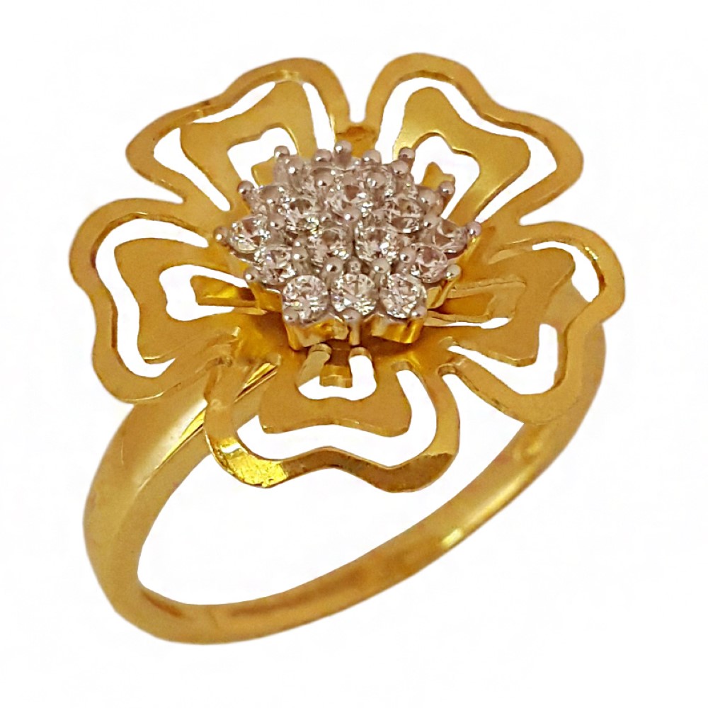 22 Kt  Yellow Gold CZ Engagement Wedding Women'S Ring Size 6,7,7.5,8,9