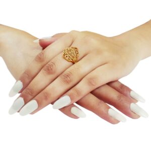 22 Kt Real Solid Yellow Gold Engagement Wedding Women'S Ring Size 5-10