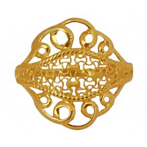 22 Kt Real Solid Yellow Gold Engagement Wedding Women'S Ring Size 5-10
