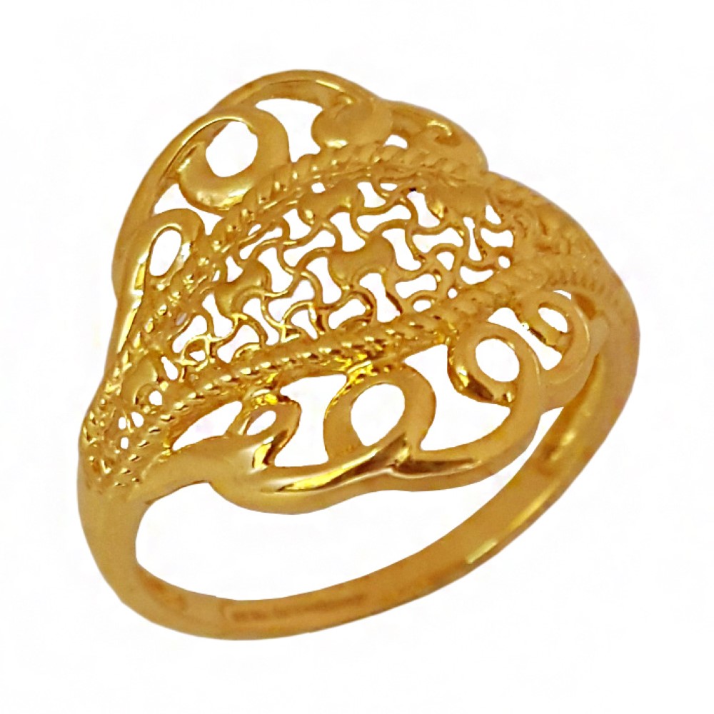 22 Kt Real Solid Yellow Gold Engagement Wedding Women'S Ring Size 5-10