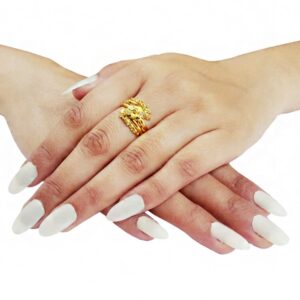 22 Kt Hallmark  Solid Yellow Gold Flower Wedding Women'S Ring Size 5-9