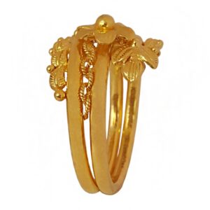 22 Kt Hallmark  Solid Yellow Gold Flower Wedding Women'S Ring Size 5-9