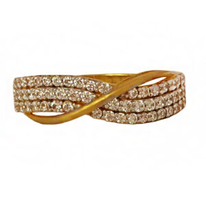22 Kt  Yellow Gold Engagement Band Women's CZ Finger Ring Size 5-9