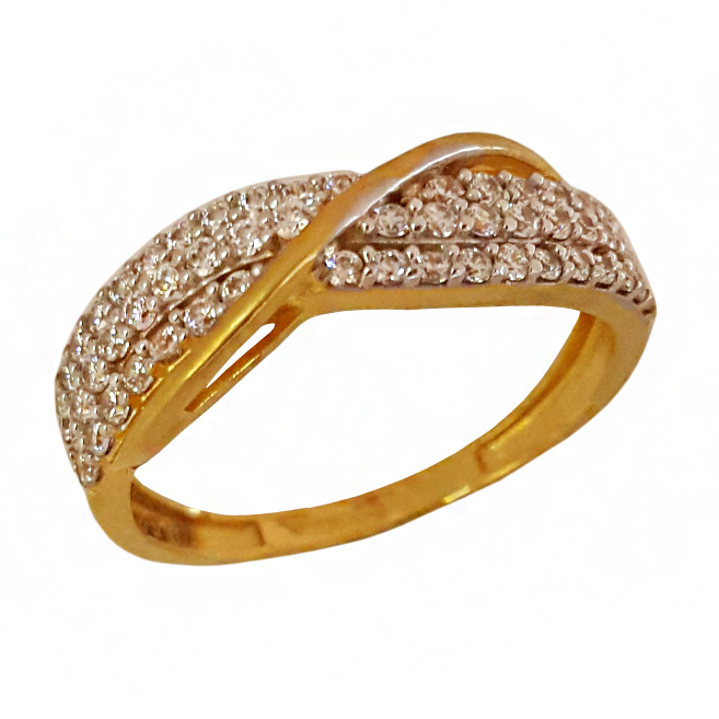 22 Kt  Yellow Gold Engagement Band Women's CZ Finger Ring Size 5-9